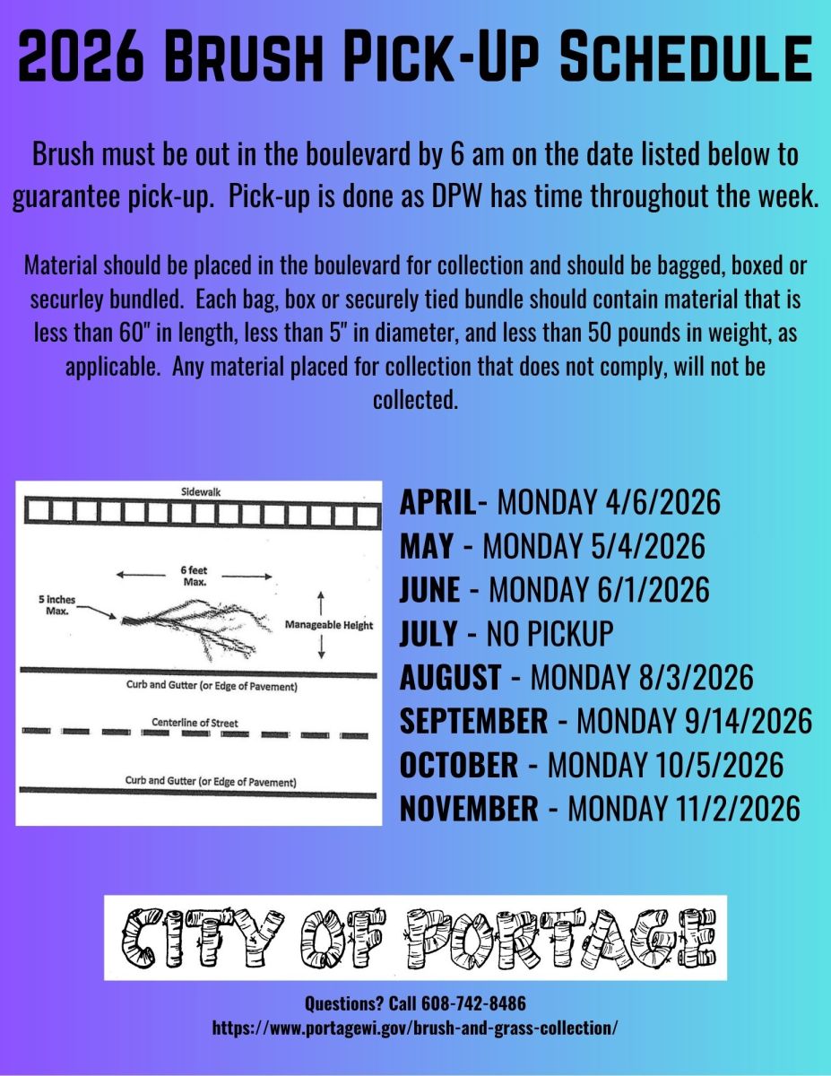 City of Portage, WI 2026 Brush Pick - Up Dates