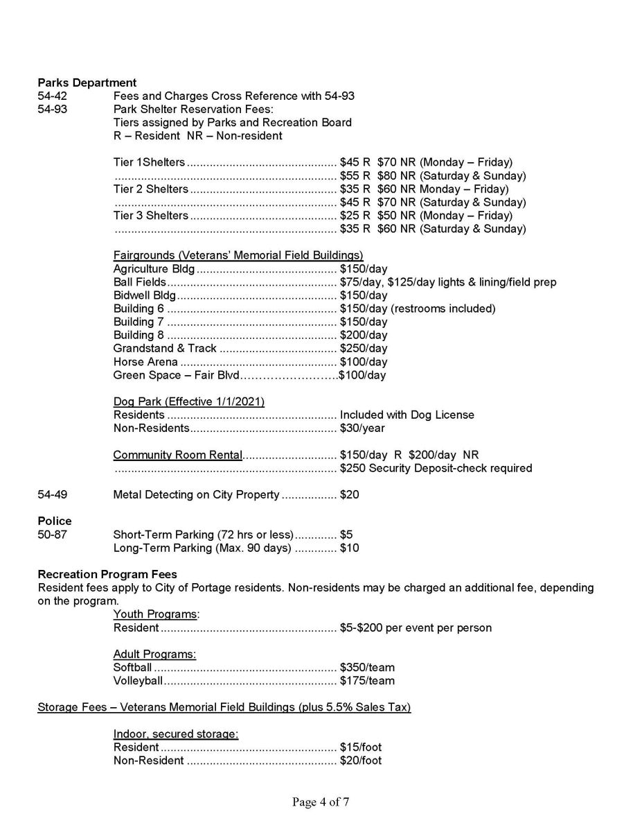 Fee Schedule Page 4
